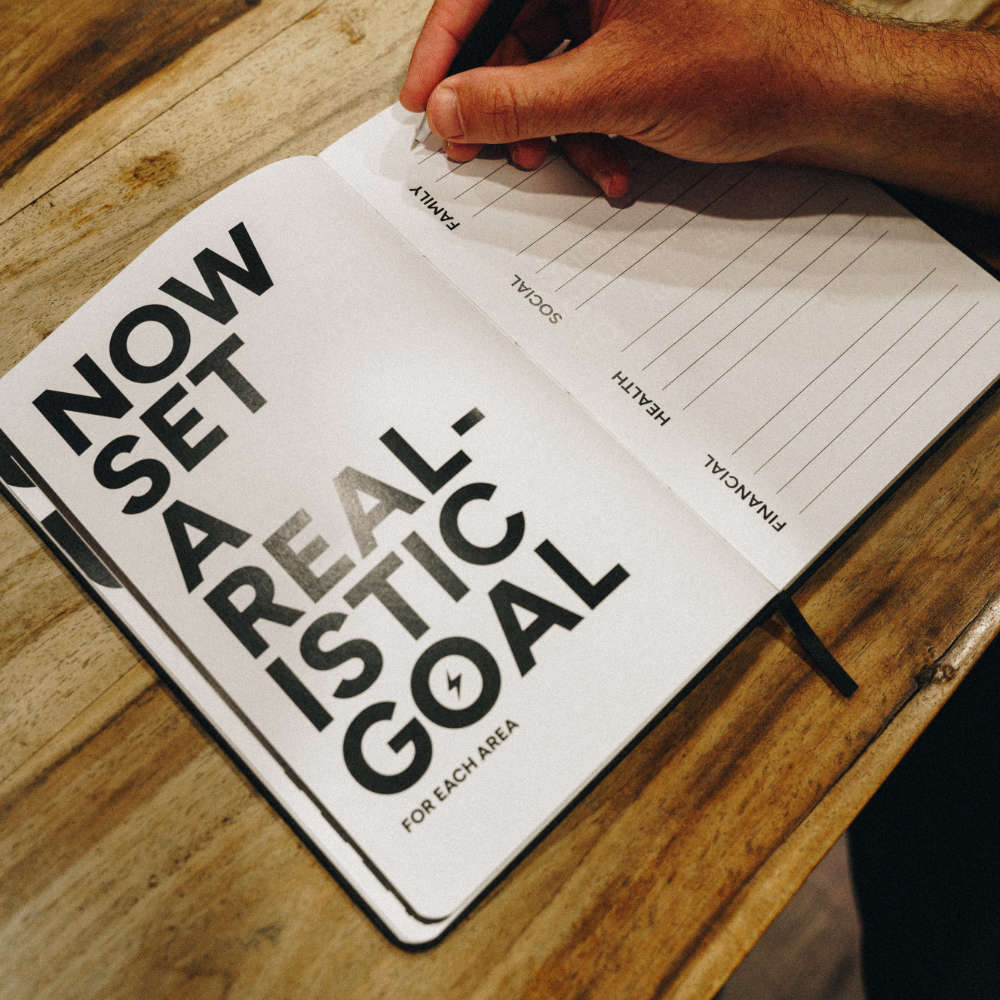 This a journal for men looking at setting realistic goals